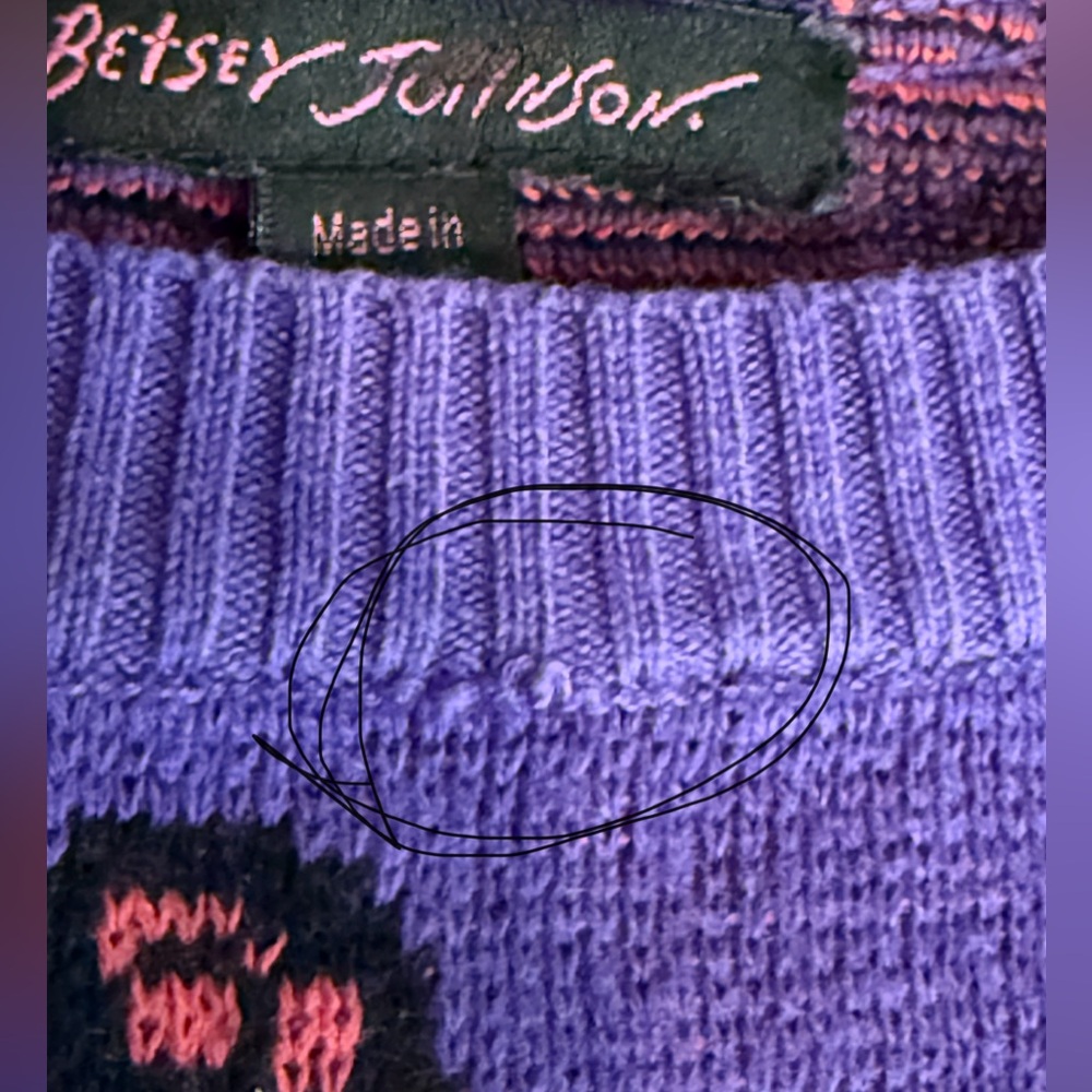 VTG Betsey Johnson Pterodactyl Sweater Dress - Picture 9 of 9